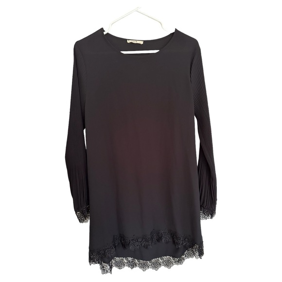 ETEN Lace Trim  Dress Black  long sleeve Cocktail Formal Size X LARGE - Picture 1 of 12